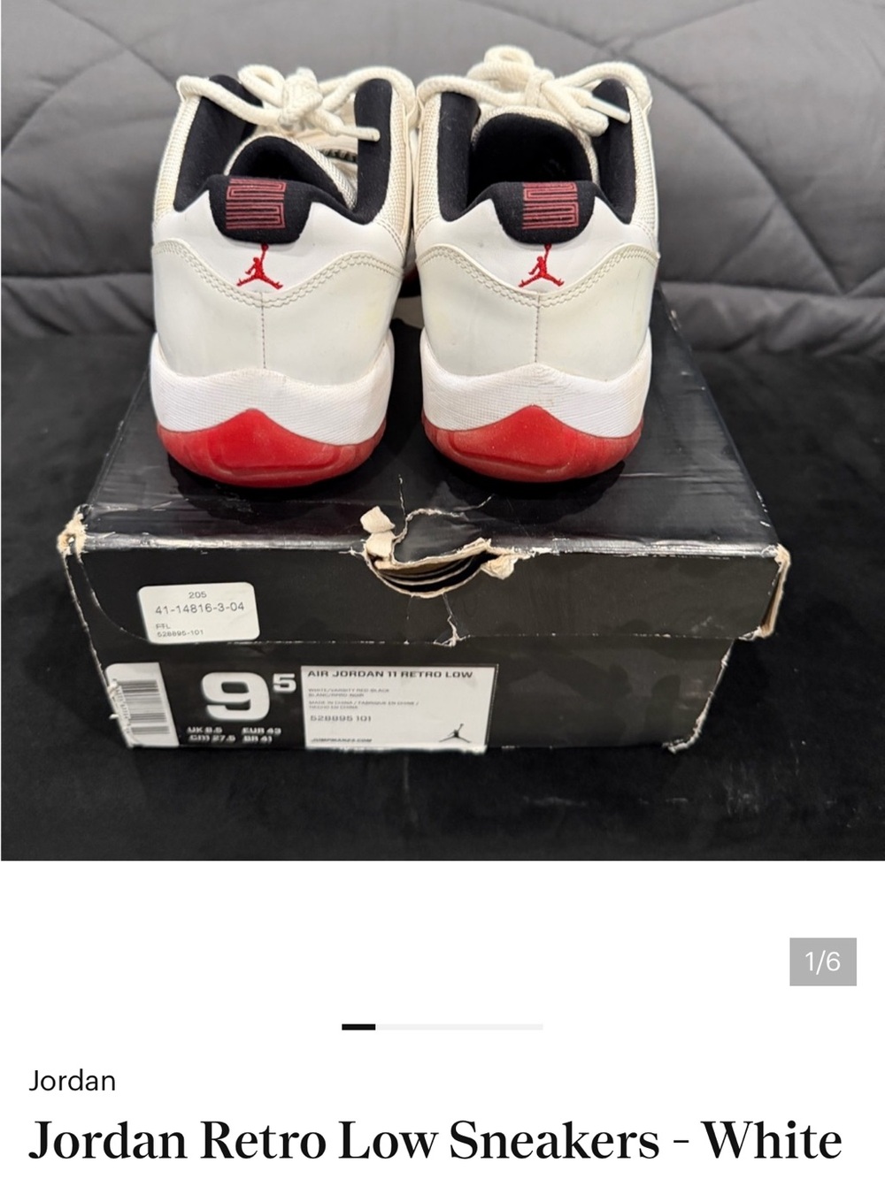 Jordan Retro Low Sneakers - White/Red/Black